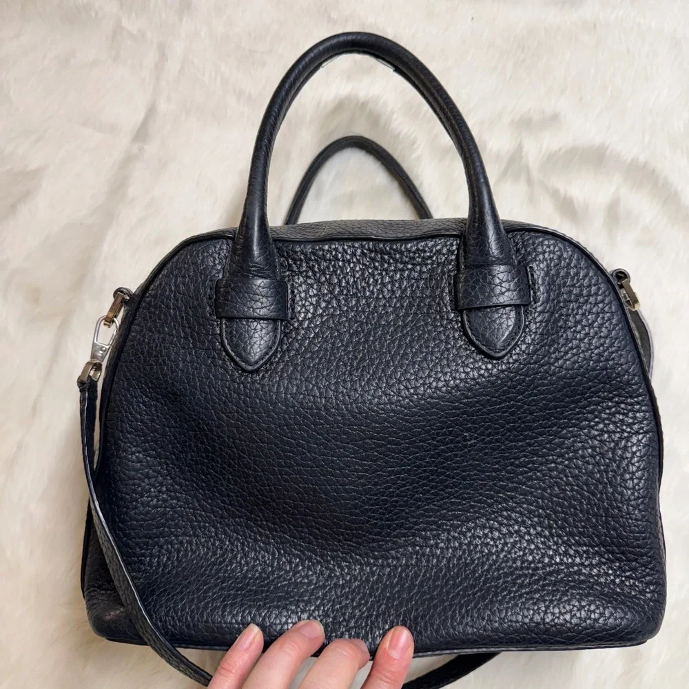 Kate Spade Black‎ Pebbled Leather Dome Satchel Crossbody Bag Top Handle Purse